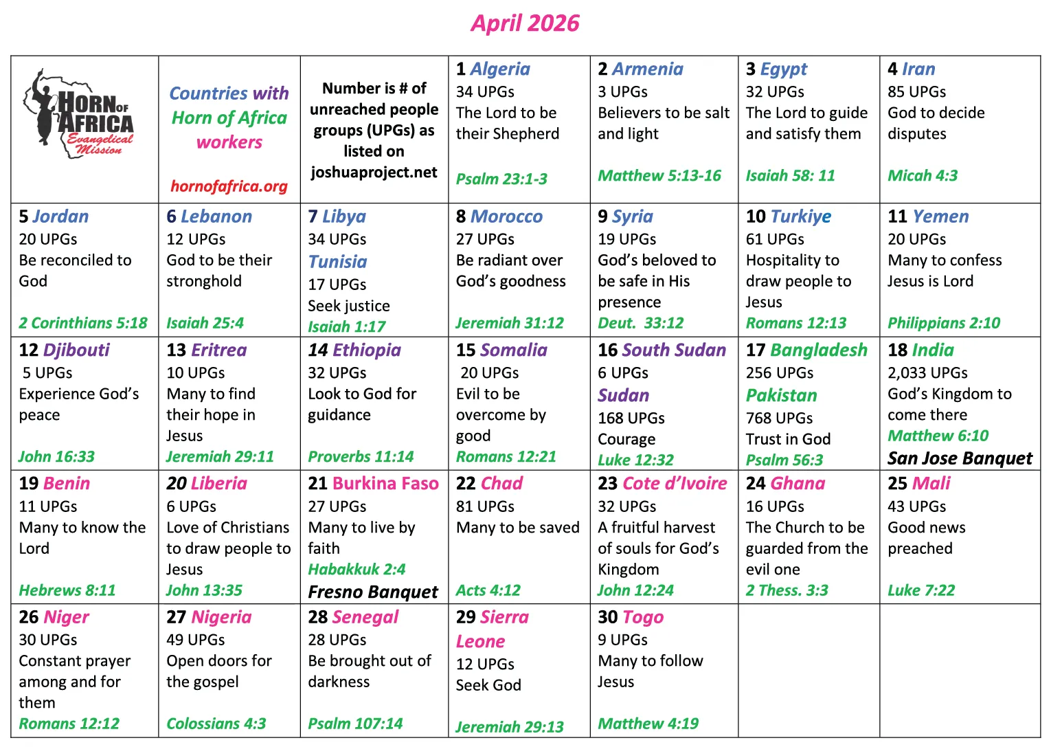 HOAM Website Prayer Calendar April 2026